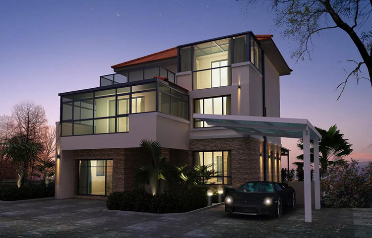 景观照明设计也能够提升别墅的美观度与档次感