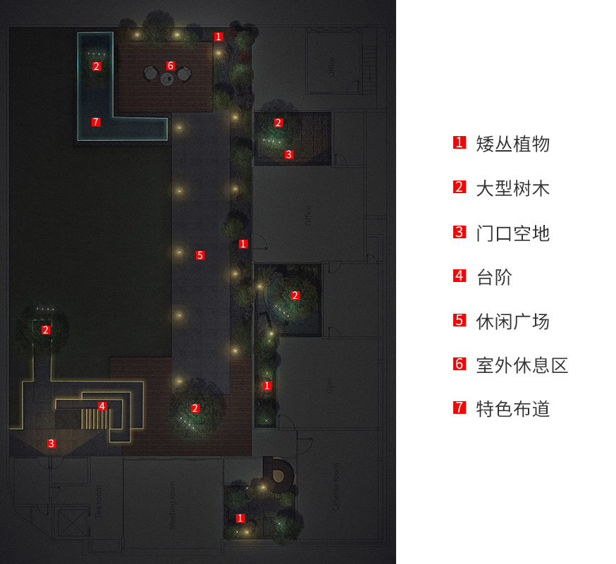 景观照明平面图节点说明