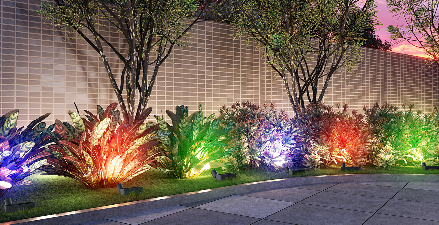 智能照明太阳能地装射灯应用场景