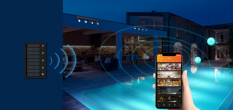 庭院智能照明系统通过手机APP控制智能照明设备
