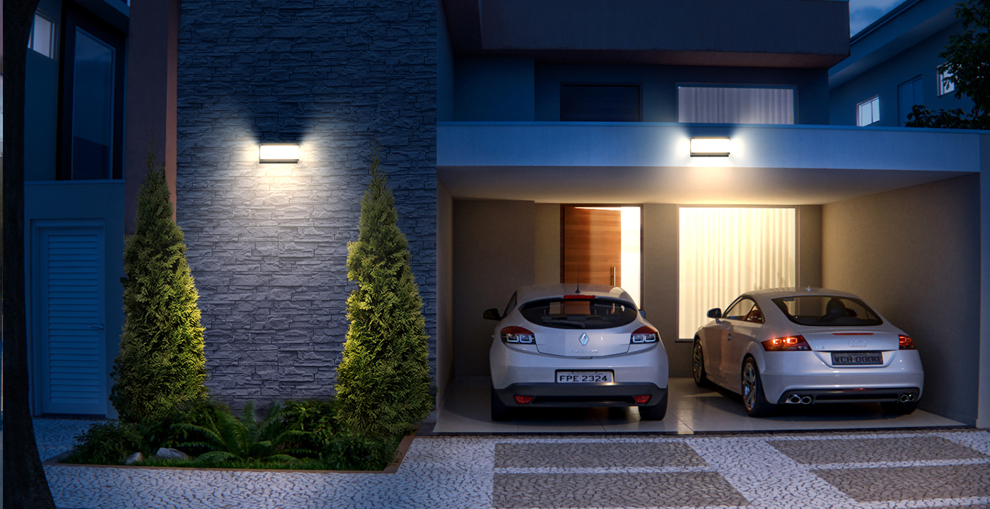 太阳能壁灯ESL-53车库案例